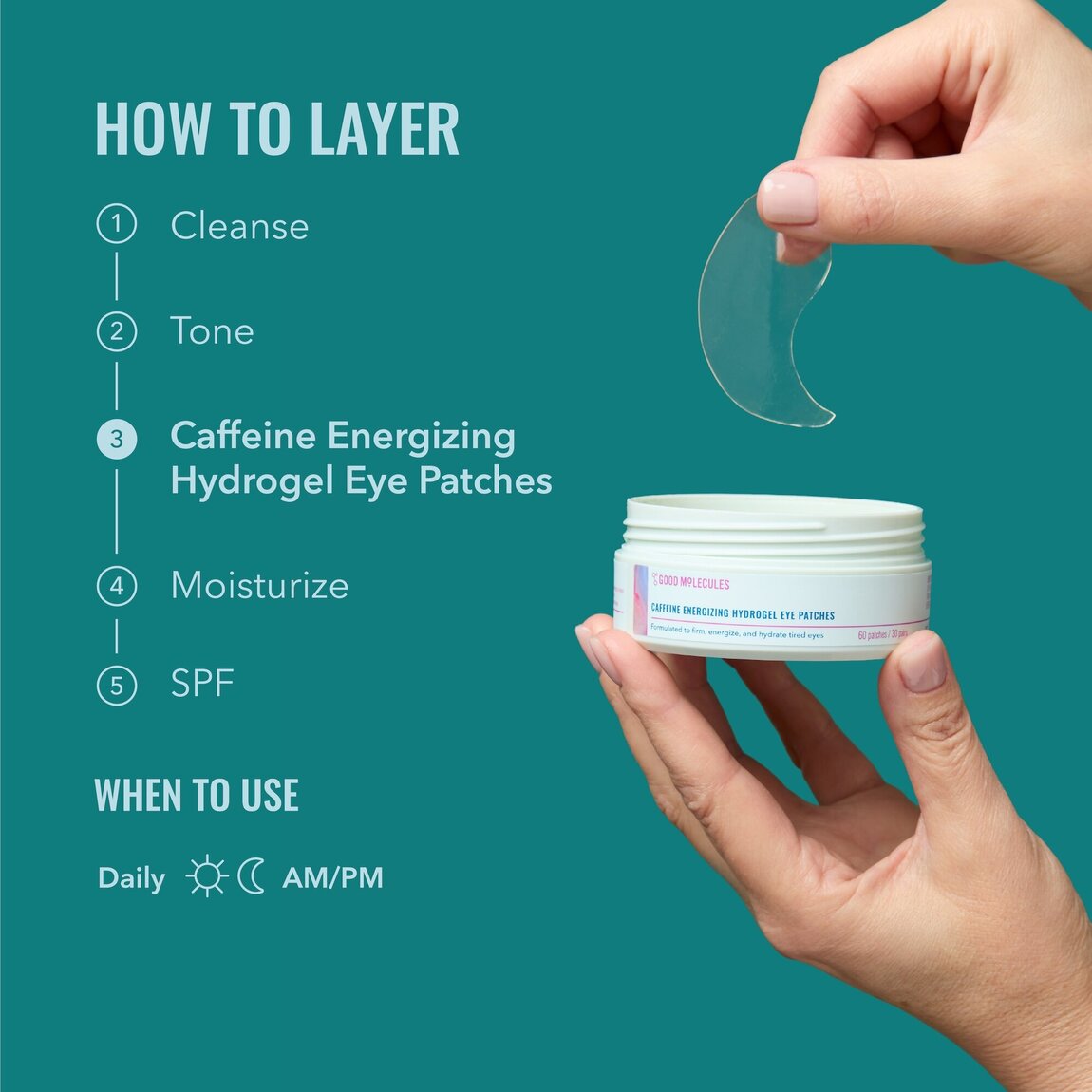 Good Molecules Caffeine Energizing Hydrogel Eye Patches 60ct alternative view 5.